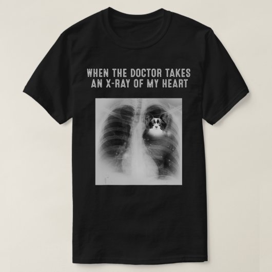PAPILLON Dog Doctor nimmt einen XRay meines Herzen T-Shirt (Design vorne)