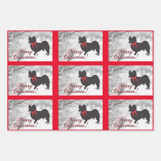 Papillon Dog Geschenkpapier Set (Vorderseite 2)