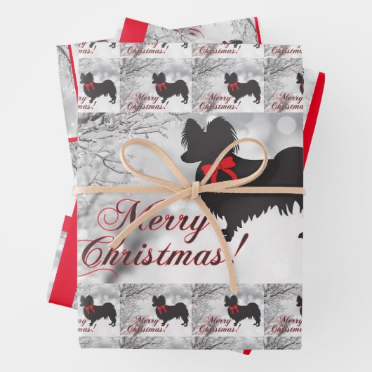 Papillon Dog Geschenkpapier Set (Beispiel)