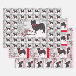 Papillon Dog Geschenkpapier Set