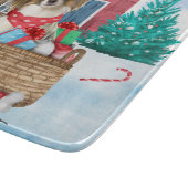 Papillon Dog im Schnee Weihnachtshundehaus Schneidebrett (Ecke)