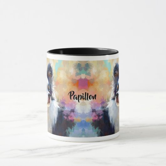 Papillon Dog Impressionist Paint Tasse (Zentrum)