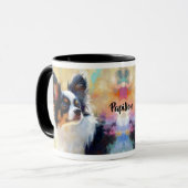 Papillon Dog Impressionist Paint Tasse (Vorderseite Links)