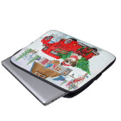 Papillon Dog in Christmas Delivery LKW Schnee Laptopschutzhülle (Vorne Knopf)