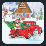 Papillon Dog in Christmas Delivery LKW Schnee Quadratischer Aufkleber<br><div class="desc">Weihnachtsbaum,  der durch den Schnee geht,  ist eine Geschenkidee,  die jeder Hundefreund Liebe bekommt. Wenn Sie Liebe oder besitzen diese Hunderasse,  dann ist es ein großes Geschenk für Ihr Selbst,  Ihre Liebe für Ihr Haustier zu zeigen.</div>