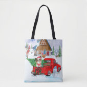 Papillon Dog in Christmas Delivery LKW Schnee Tasche (Vorderseite)