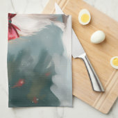 Papillon Dog in Schnee Weihnachten Geschirrtuch (Viertel Falte)