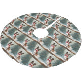 Papillon Dog in Schnee Weihnachten Polyester Weihnachtsbaumdecke (Schrägansicht)