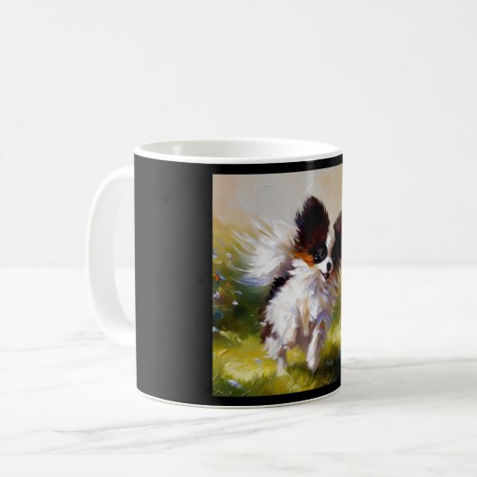 Papillon Dog Kaffeetasse (Vorderseite Links)