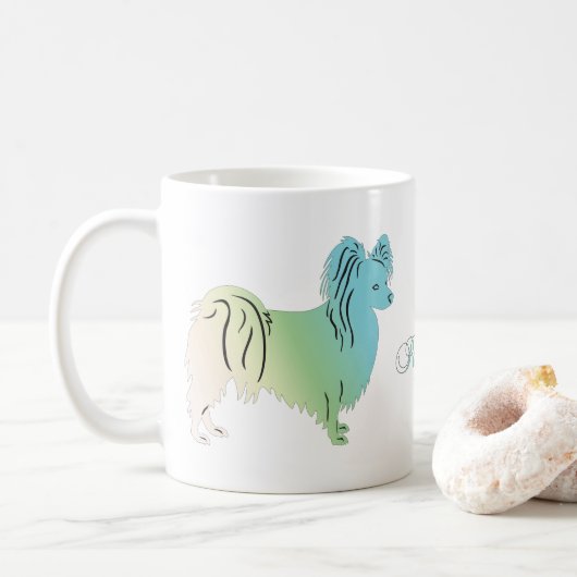 Papillon Dog Kaffeetasse (Mit Donut)