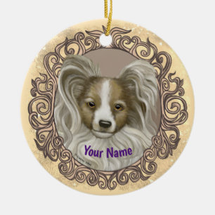 Papillon Dog Keramik Ornament
