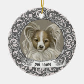 Papillon Dog Love Memory Ornament (Vorne)