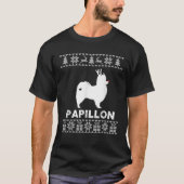 Papillon Dog Lover Christmas Reindeer Ugly Christm T-Shirt (Vorderseite)
