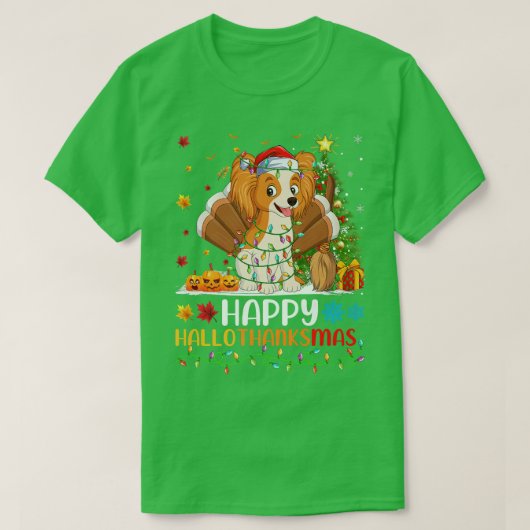 Papillon Dog Lover Funny Happy Papillon HelloThank T-Shirt (Design vorne)