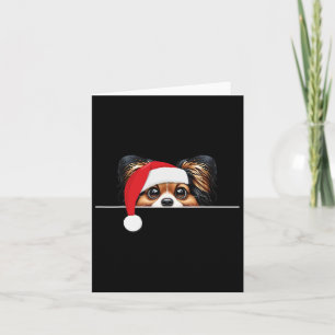 Papillon Dog Lover Funny Weihnachtsmannmütze Weihn Karte