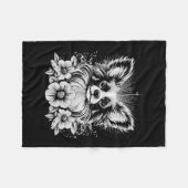 Papillon Dog Lover Retro Style Tattoo _1 Fleecedecke (Vorderseite (Horizontal))