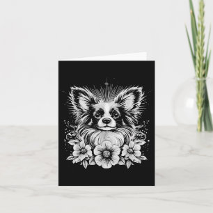 Papillon Dog Lover Retro Style Tattoo _1 Karte