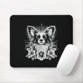 Papillon Dog Lover Retro Style Tattoo _1 Mousepad (Mit Mouse)