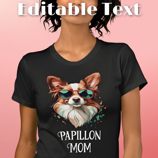 Papillon Dog Mama Sonnenbrille T-Shirt