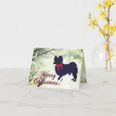 Papillon Dog Merry Christmas Card Karte (Gelbe Blume)