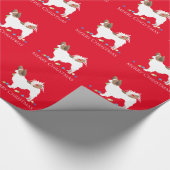 Papillon Dog Merry Christmas Design Geschenkpapier (Ecke)