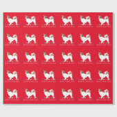 Papillon Dog Merry Christmas Design Geschenkpapier (Flach)