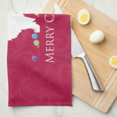 Papillon Dog Merry Christmas Design Handtuch (Viertel Falte)