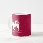 Papillon Dog Merry Christmas Design Kaffeetasse (Vorderseite Links)