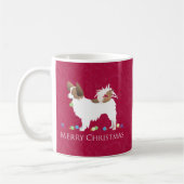 Papillon Dog Merry Christmas Design Kaffeetasse (Links)
