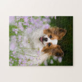 Papillon Dog Niedlich Romantisches Portrait Puzzle (Horizontal)