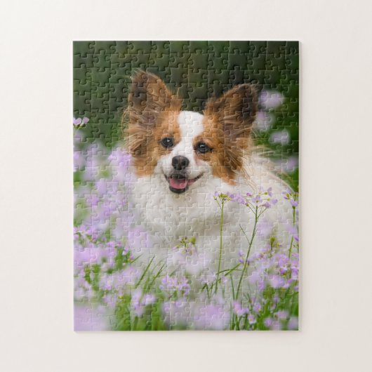 Papillon Dog Niedlich Romantisches Portrait Puzzle (Vertikal)