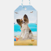 Papillon Dog on Beach Geschenkanhänger (Rückseite)