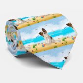 Papillon Dog on Beach Krawatte (Gerollt)