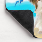 Papillon Dog on Beach Mousepad (Ecke)