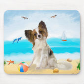 Papillon Dog on Beach Mousepad (Vorne)