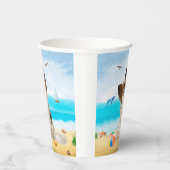 Papillon Dog on Beach Pappbecher (Rechts)