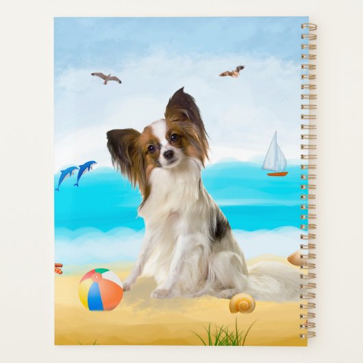 Papillon Dog on Beach Planer (Rückseite)