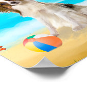 Papillon Dog on Beach Poster (Ecke)