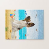 Papillon Dog on Beach Puzzle (Horizontal)