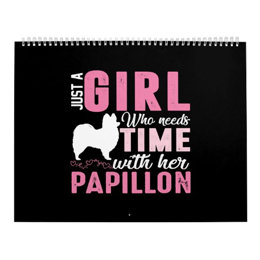 Papillon Dog Owner Girl-Geschenk Kalender (Titelbild)