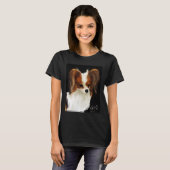 Papillon Dog Painting Long T-Shirt (Vorne ganz)