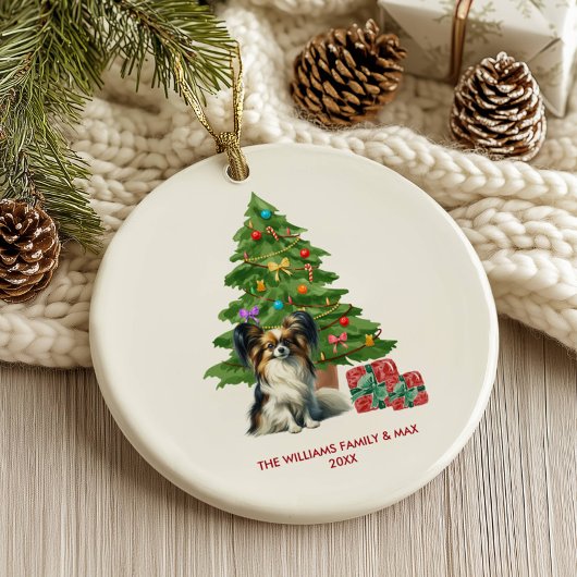 Papillon Dog Personalisiert Weihnachten Keramik Ornament