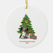 Papillon Dog Personalisiert Weihnachten Keramik Ornament (Vorne)