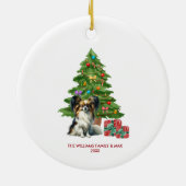 Papillon Dog Personalisiert Weihnachten Keramik Ornament (Hinten)