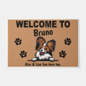 Papillon dog Personalized Door Mat Doormat Fußmatte (Vorderseite)