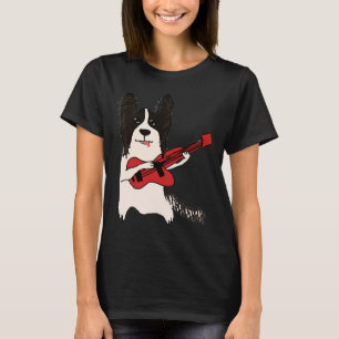 Papillon Dog Plays Gitarre Music Dog Niedlicher Hu T-Shirt