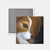 PAPILLON DOG PROFILE 2 Magnet (Vorderseite/Rückseite)