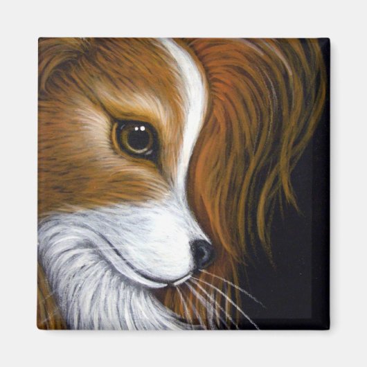 PAPILLON DOG PROFILE 2 Magnet (Vorne)