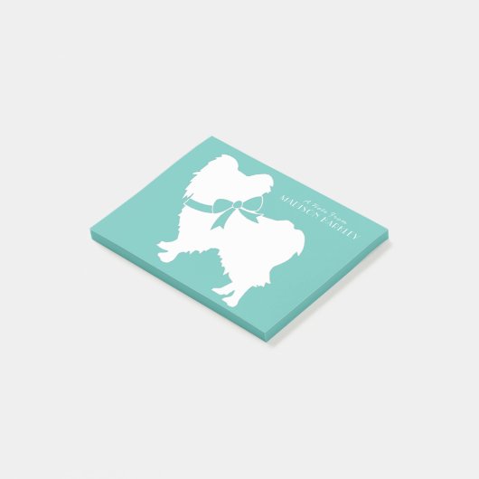 Papillon Dog Puppy Post-it Klebezettel (angewinkelt)