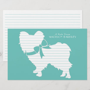 Papillon Dog Puppy Silhouette Briefpapier